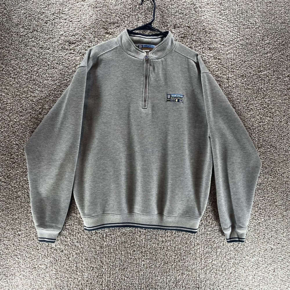 Royal Caribbean International Sweater Adult Small Grey 1/4 Zip Pullover Casual